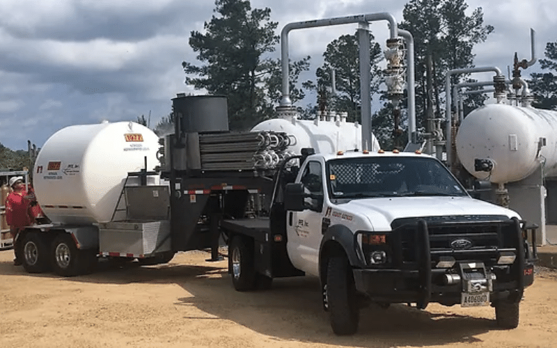 PFS nitrogen trucks at a job site