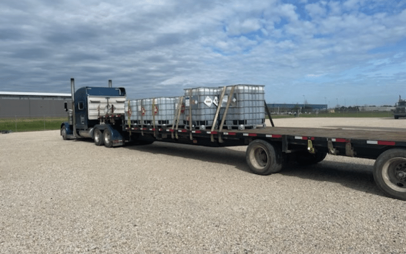PCS flatbed truck with chemical solutions